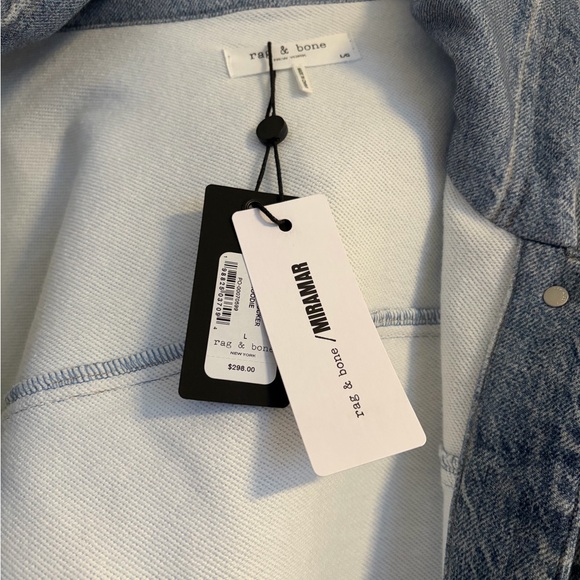 rag & bone Light Blue Hooded Denim Jacket - Picture 2 of 5